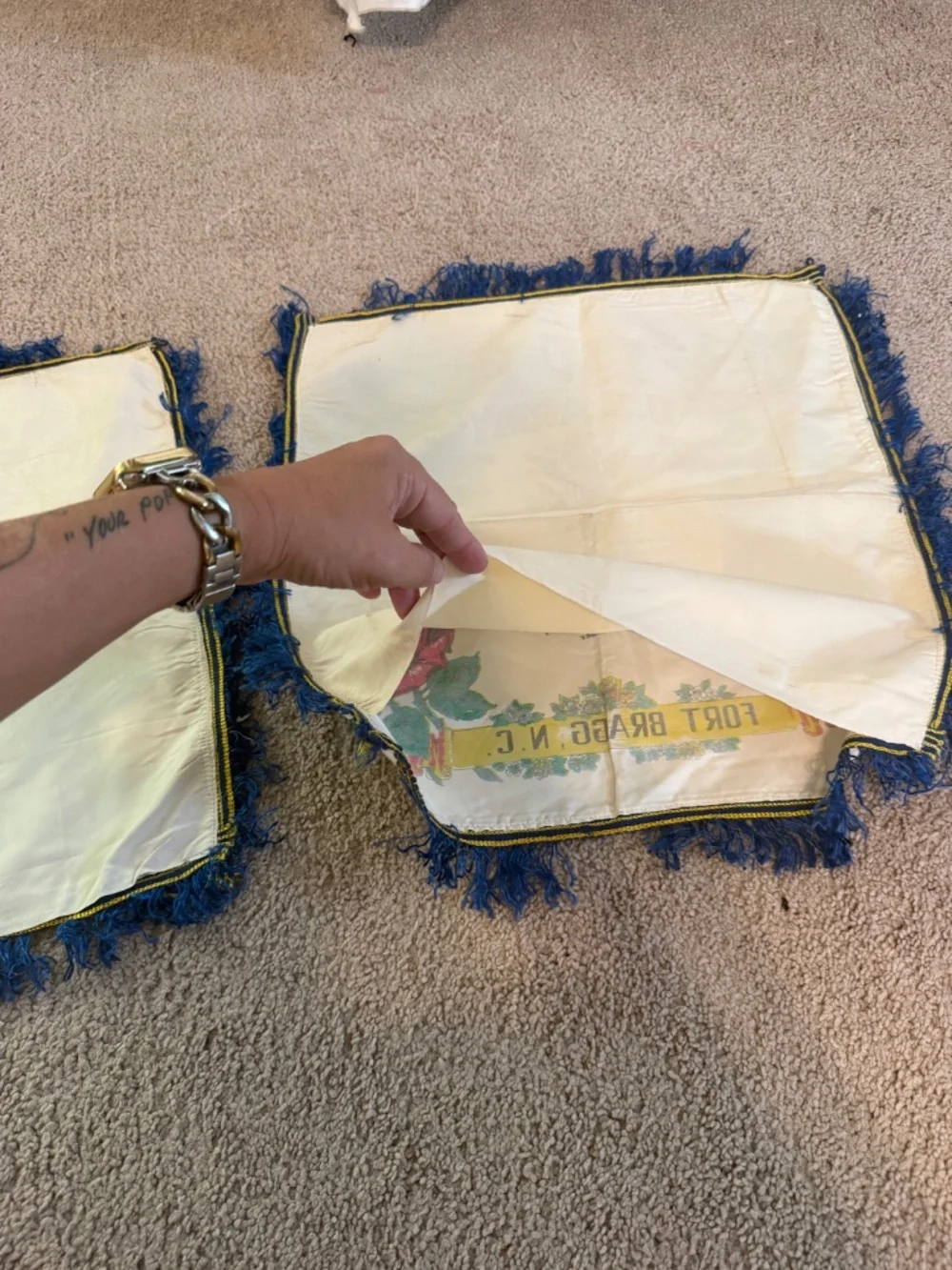 Pair of Vintage WWII U.S. Army “Mother” pillow covers